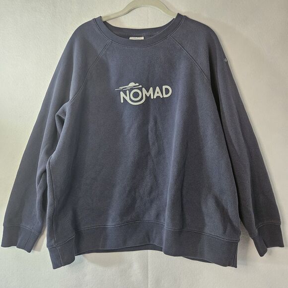 COLUMBIA Navy Blue Sweatshirt "NOMAD" Sz 1X - Picture 1 of 4